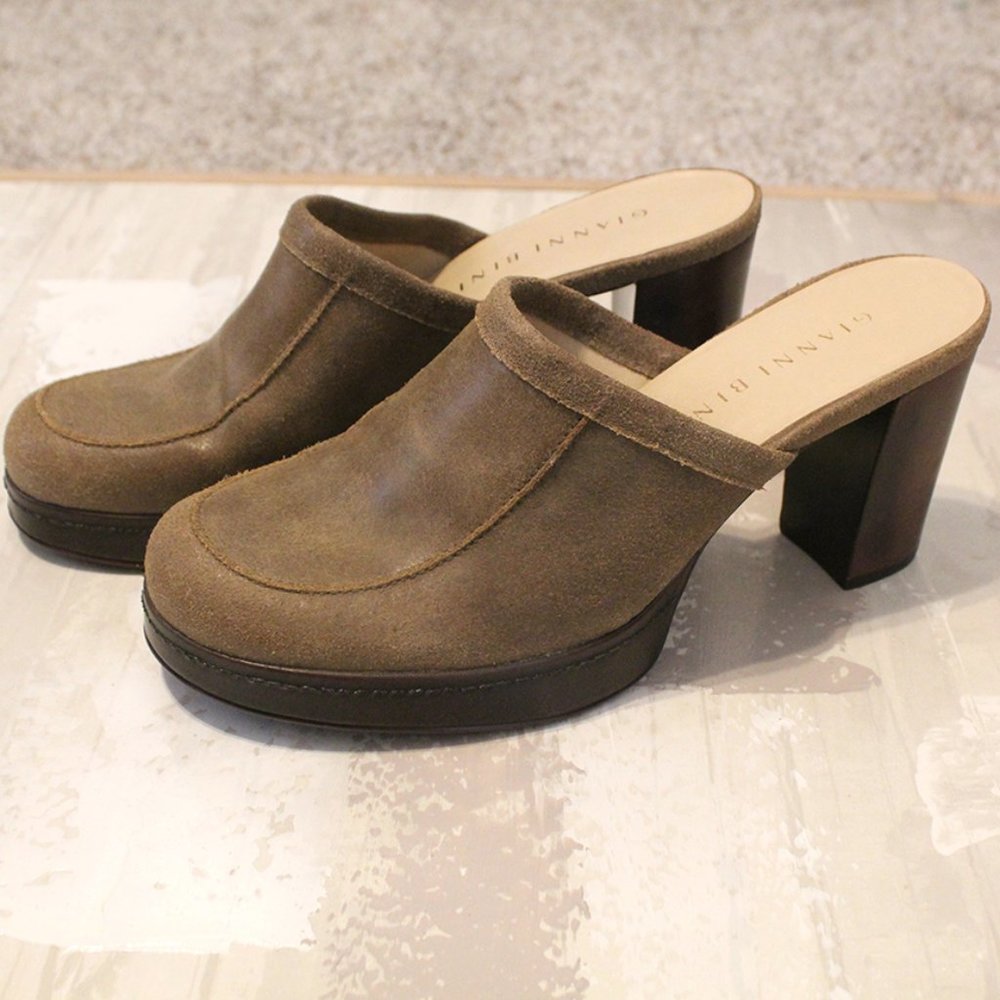 Gianni Bini Leather Noah Heeled Mules